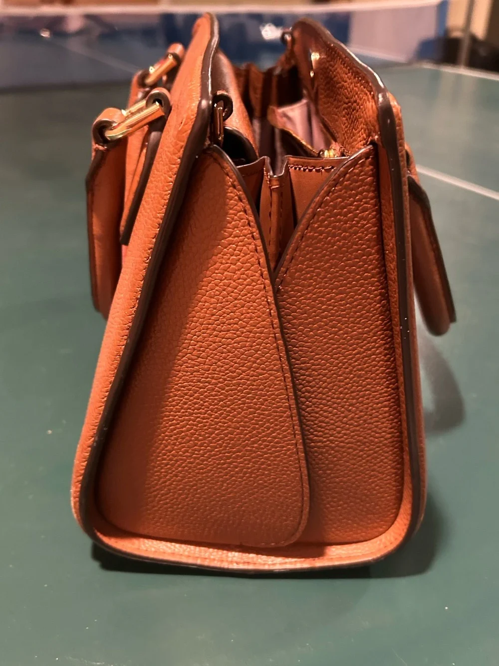 Michael Kors Brown/Tan Leather Purse with Detachable Strap